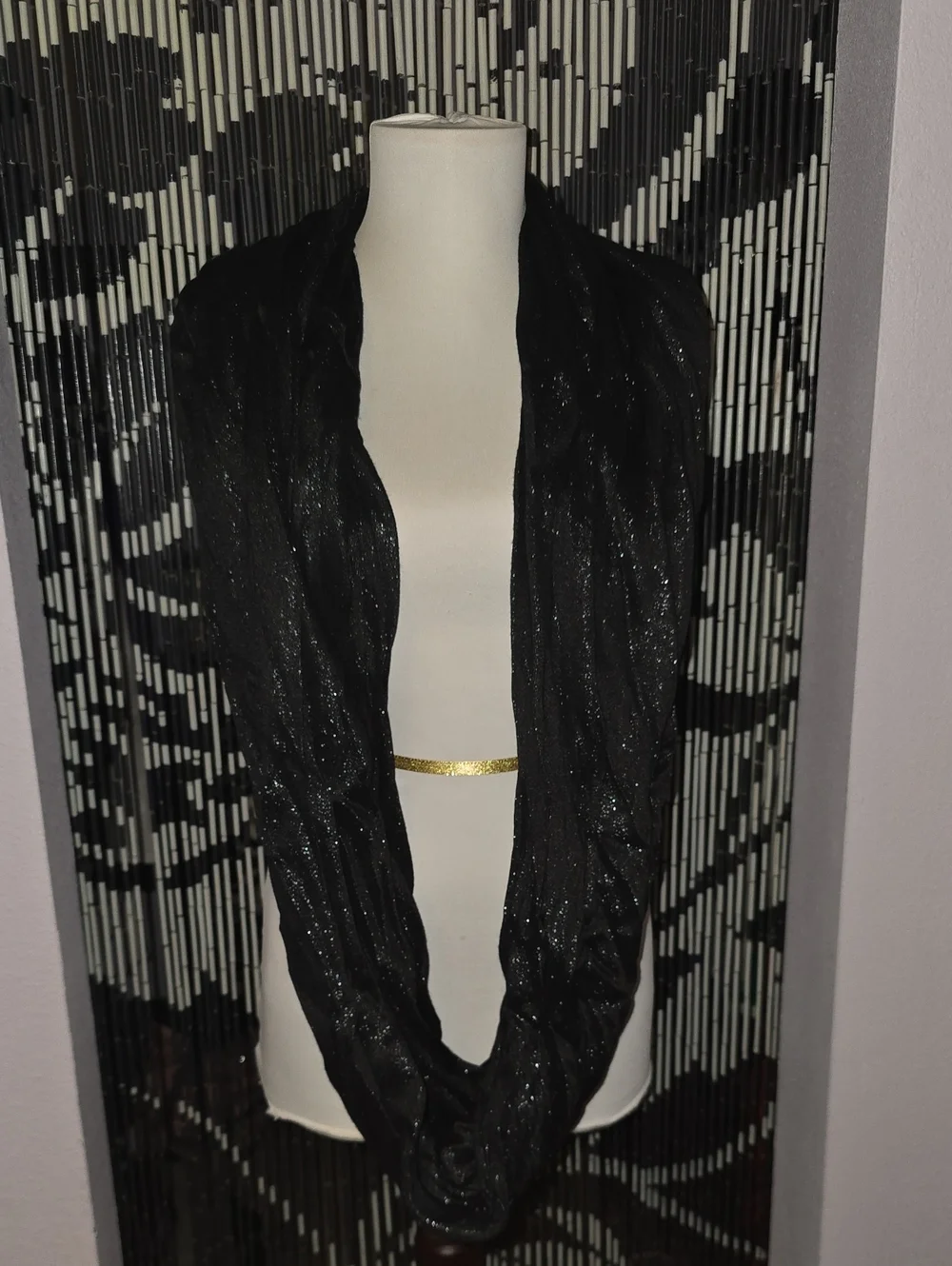 Express Black Metallic Infinity Scarf